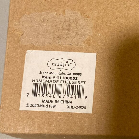 Mudpie Gift Cheese Set Decorative Ceramic Serving Board 8'' x 8'' New with Tag - Picture 5 of 5